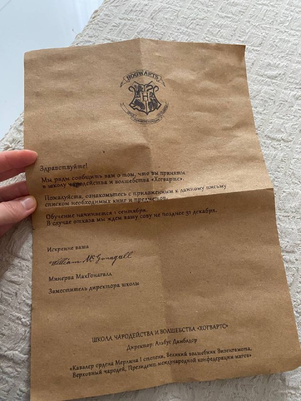 Палочка, карта мародеров, письмо о поступлении 3