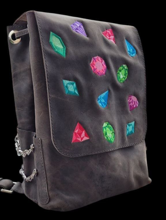 Кожаные рюкзаки с вышивкой 5