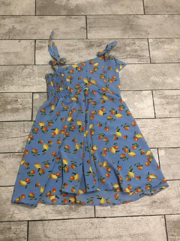 Бирюзовое платье размер s, Голубое платье с цитрусами размер l 2