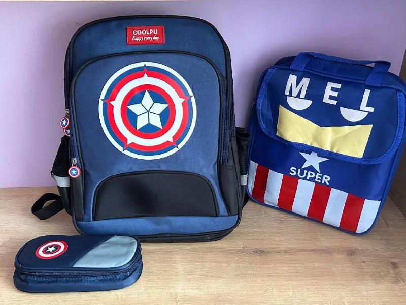 Школьный рюкзак Captain America, пенал, сумочка для ланч-бокса