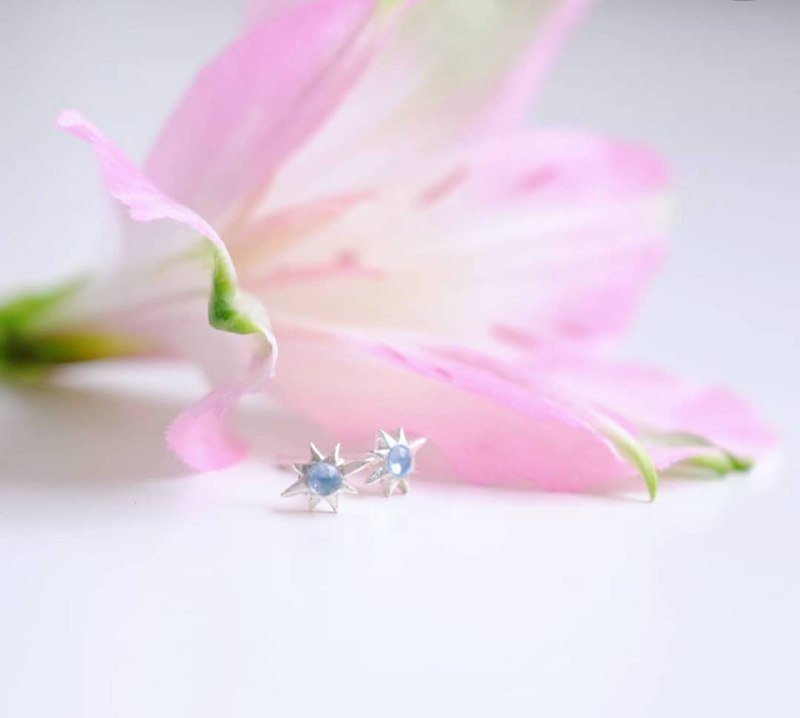 Сережки звездочки гвоздики Sloebush jewelry серебро 2