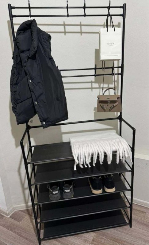 Напольная вешалка с обувницей для прихожей