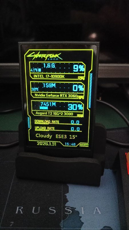 Мини экран с показаниями компьютера, USB, белый и черный