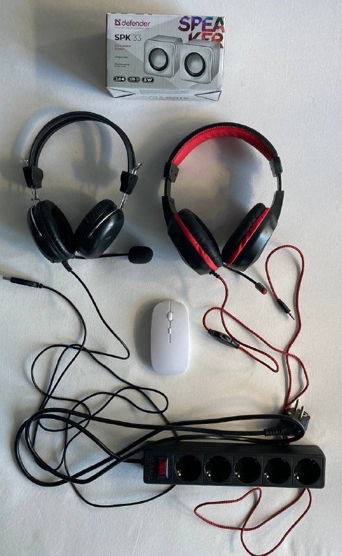 Колонки Defender, гарнитура Borofone, A4tech, мышь, сетевой фильтр, геймпады