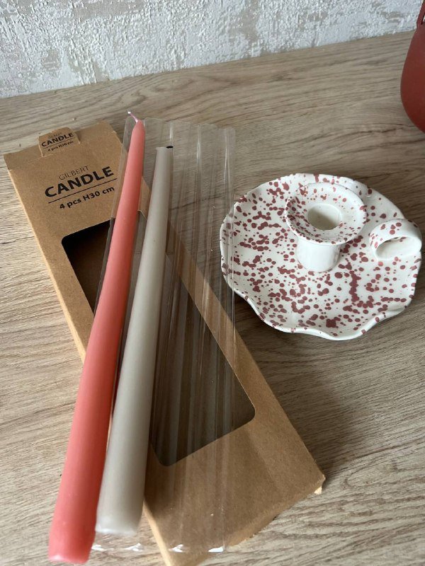 Подсвечник и 2 красивые свечи 2