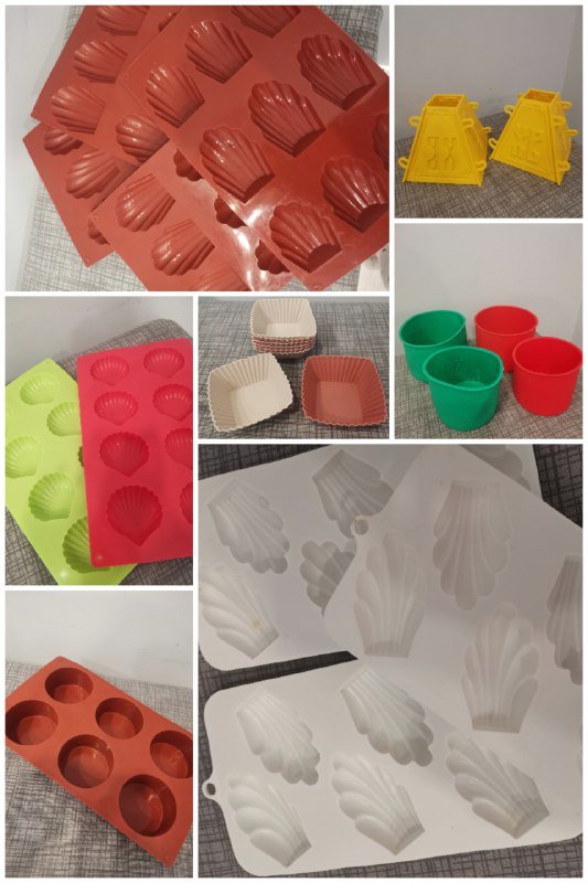 Наборы силиконовых форм для выпечки мадлен, кексов, пасхи