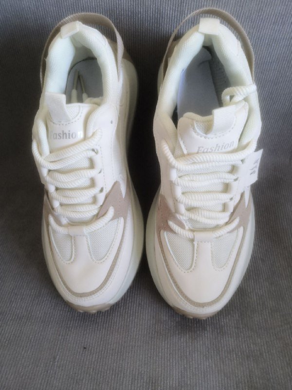 Женские кроссовки белые серые бежевые 38 размер 2