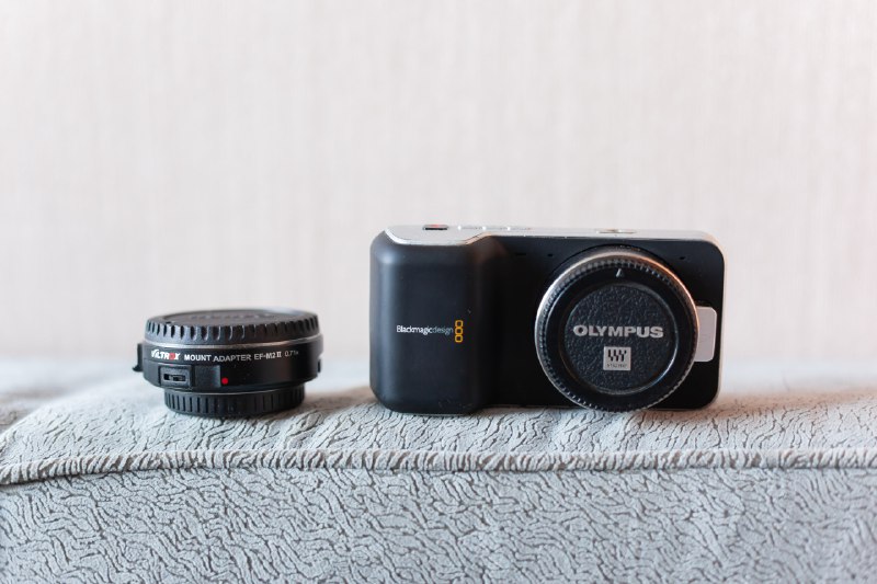 Blackmagic Pocket Cinema Camera, Viltrox EF-M2 II, SanDisk Extreme Pro 2