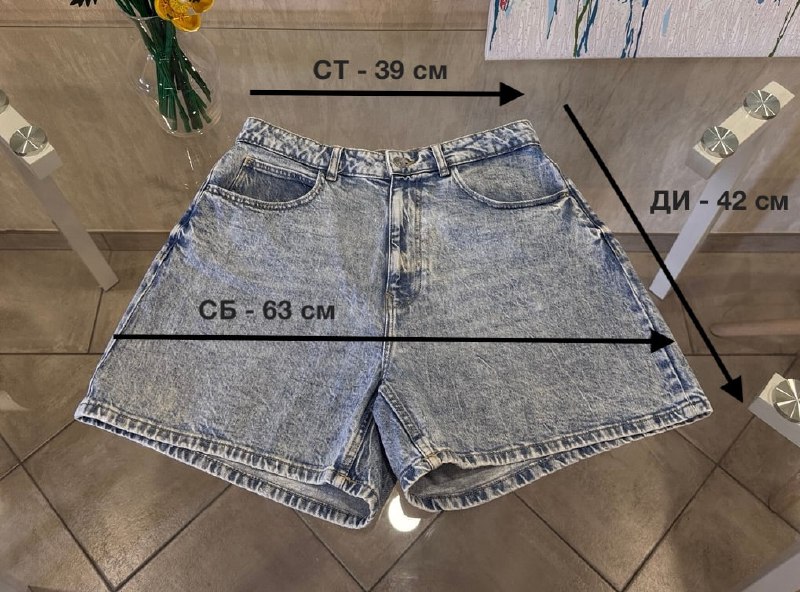 Джинсовые шорты ZARA с высокой посадкой