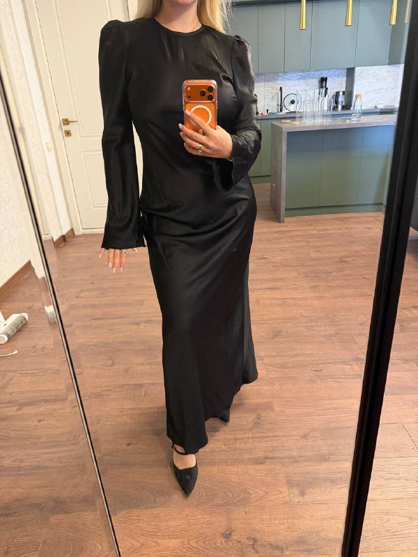 Платье в пол черное размер М-Л 4