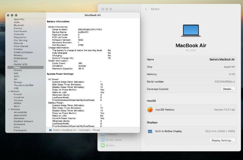 MacBook Air M1 8/256 с оригинальным зарядным устройством 5