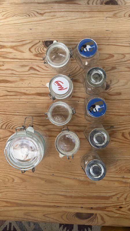 набор стеклянных баночек IKEA 10 шт маленькие и большие 2