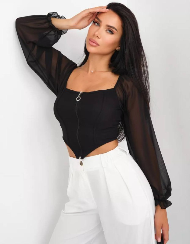 Черный корсет на молнии 4