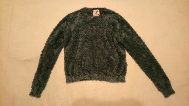 Пушистая кофта свитер Pull&Bear зеленого цвета, размер XS-S