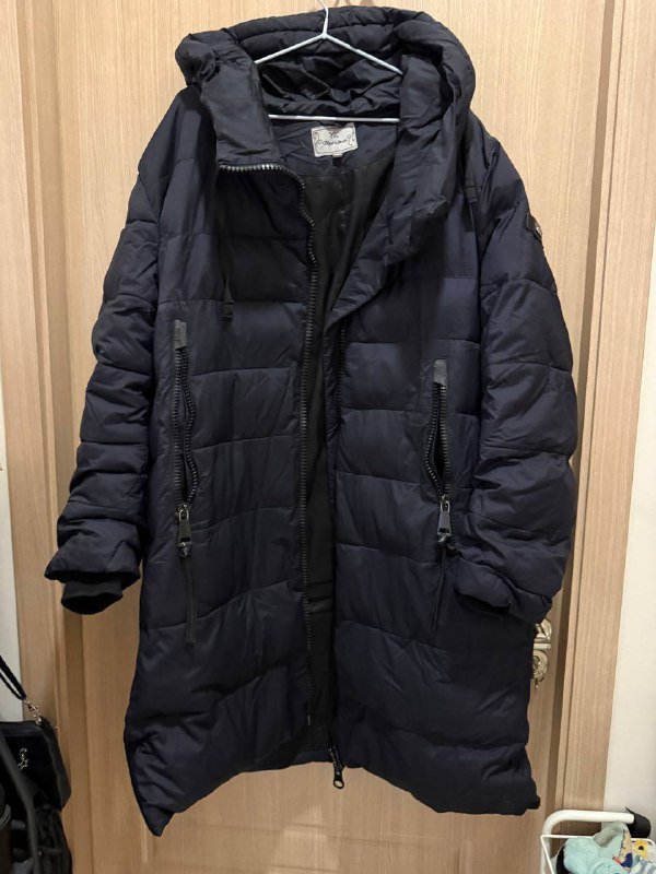 Пуховик удлиненный XL теплый