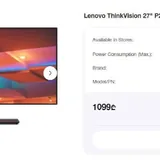 Lenovo ThinkVision P27h-20 монитор 2