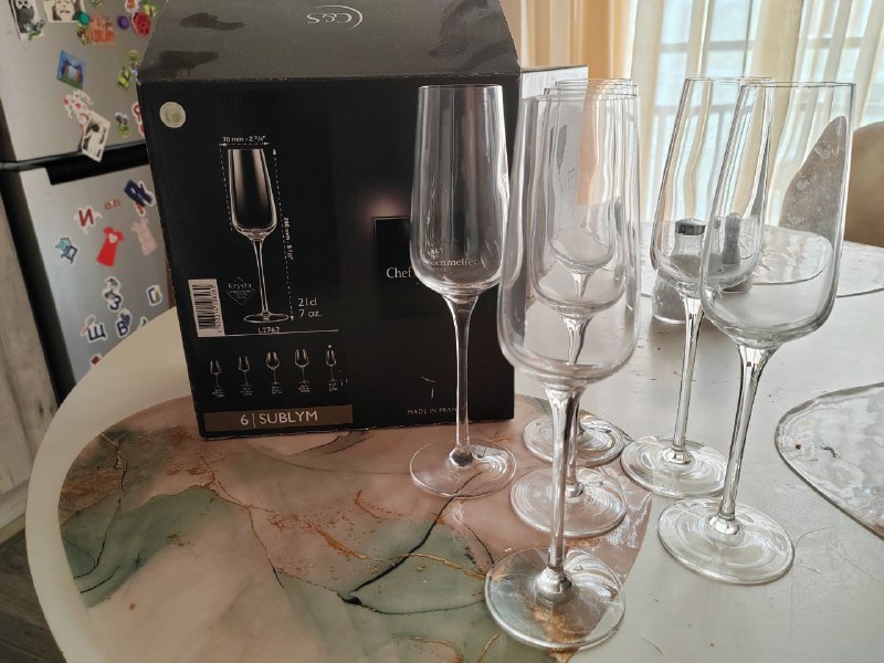 5 винных бокалов с наклейками, 6 бокалов для игристого, 3 пивных бокала 2