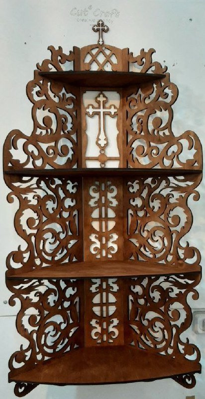 Большая полка для икон 4 яруса 50x105 см