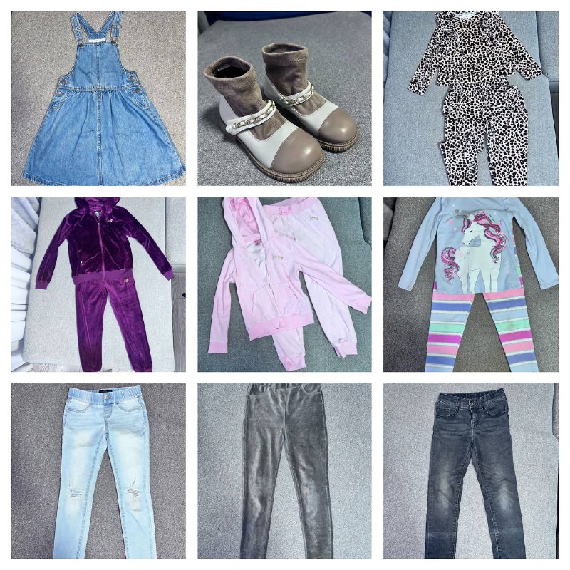 Вещи на девочку 6-7 лет, штаны, костюмы, куртки, платье
