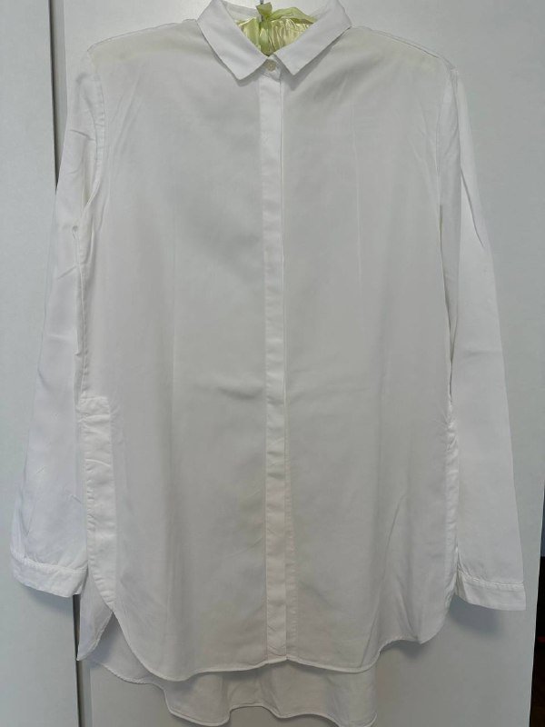 Белая удлиненная рубашка Massimo Dutti размер L