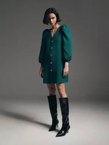 Платье RESERVED, лонгслив H&M, топ, шорты zolla, зеленый топ