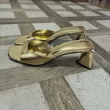 Женские золотые мюли ZARA 2