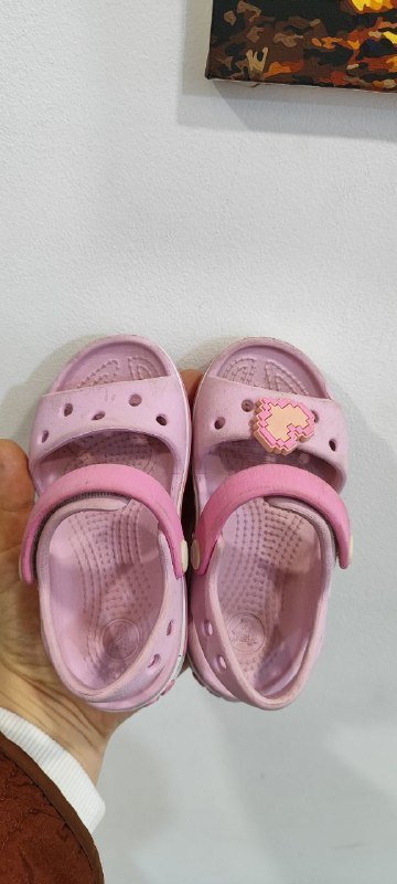 Оригинальные сандали Crocs синие, розовые, размеры C10 и C7 2