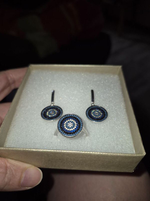 Silver earrings and ring set 2