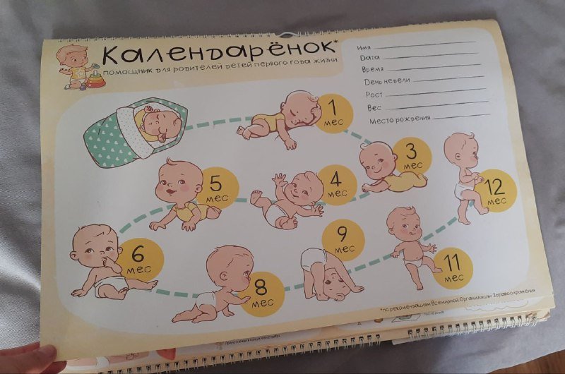 Календарь развития ребенка от рождения до 12 месяцев и приложение 4
