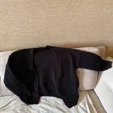 Черный вязаный кардиган 1