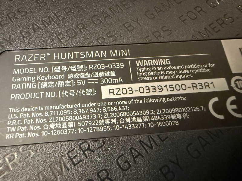 Игровая клавиатура Razor Huntsman mini 5