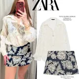 Брюки-палаццо ZARA, юбка-шорты ZARA, лоферы, кардиган Hugo Boss 5