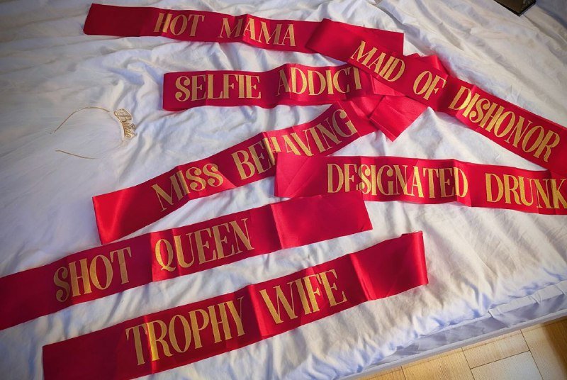 Набор для девичника ободок фата и 7 лент 2