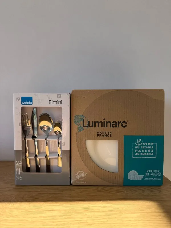 Набор посуды Luminarc, столовые приборы Amefa 1