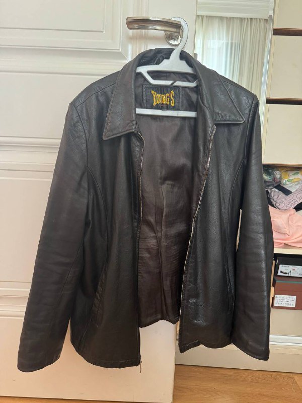 Винтажная кожаная куртка унисекс размер M 6