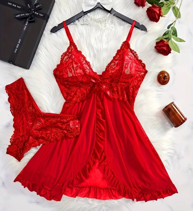 Красное женское нижнее белье набор размер М