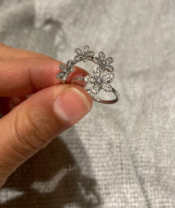 Кольца Pandora цветочки два кольца размер 52 2