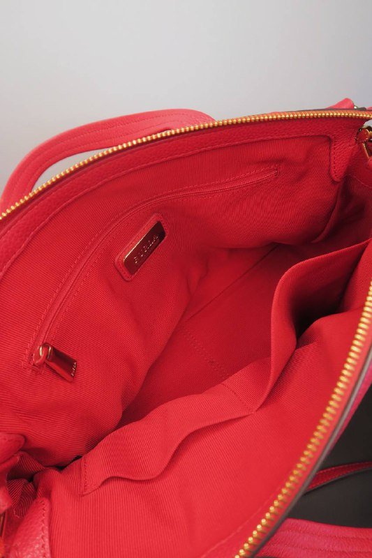 Оригинальная кожаная сумка Furla рубиново-красная 8