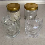 Glass cups and jars with lids 2