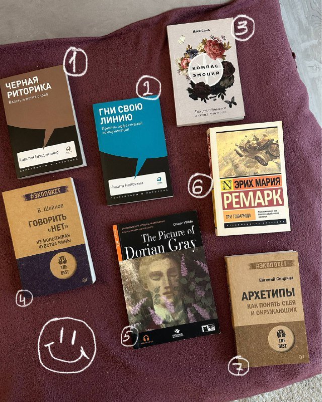 Книги: Черная риторика, Гни свою линию, Компас эмоций, Говорить нет, The Picture of Dorian Gray, Три товарища, Архетипы