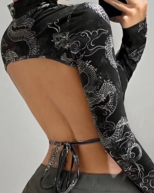 кофта с длинными рукавами и открытой спиной, размер S 2