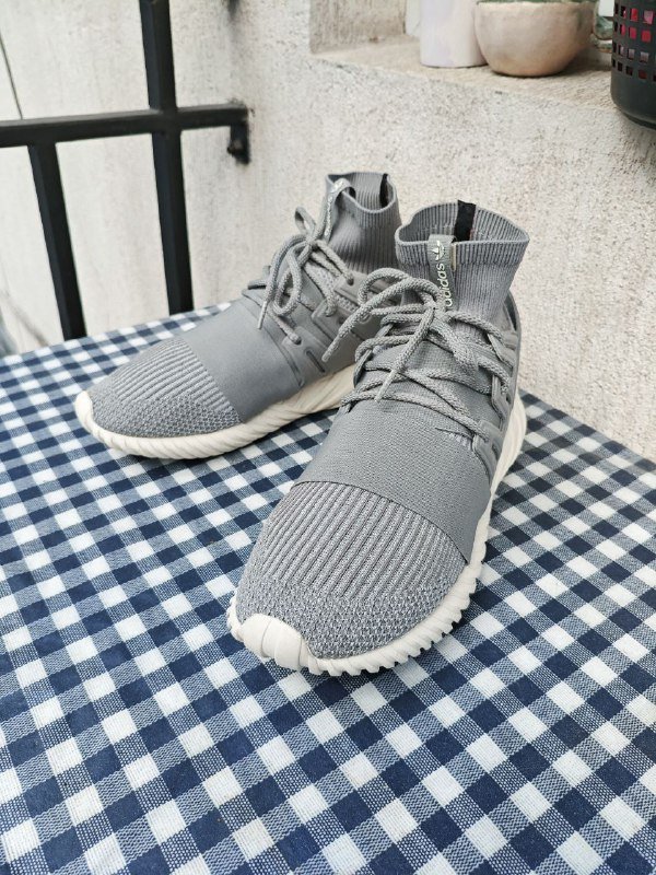 Кроссовки Adidas Mens Tubular Doom Primeknit серые размер 45 2