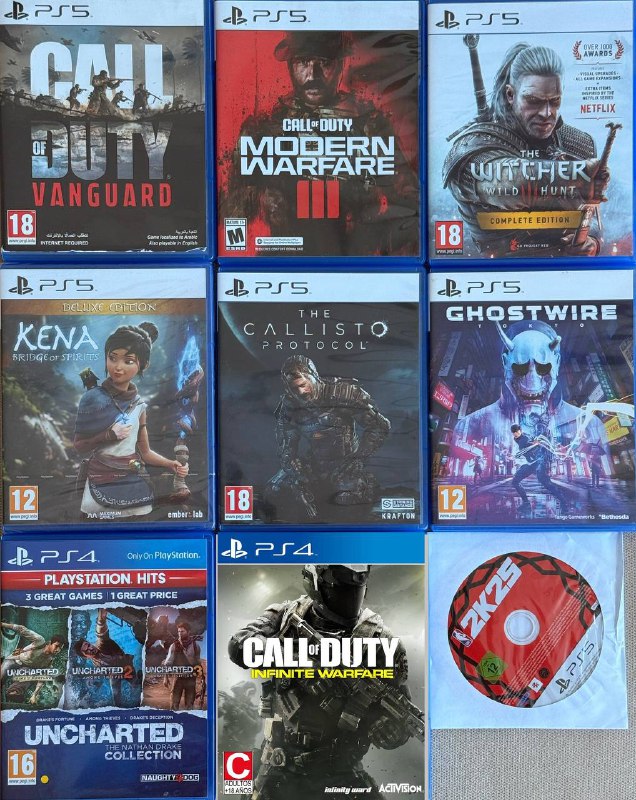 Sony Playstation PS5 Slim Disc, Игры Call of Duty Vanguard, Modern warfare III, Witcher 3, Ghostwire, Kena, The Callisto Protocol, NBA 2K25, Uncharted, Infinite Warfare 2