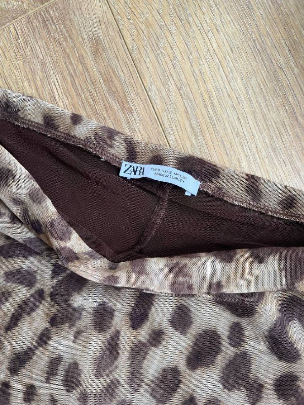 Юбка Zara леопардовая сеточка размер S 2