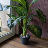 Искусственный цветок в горшке, ветка оливы в вазе 1