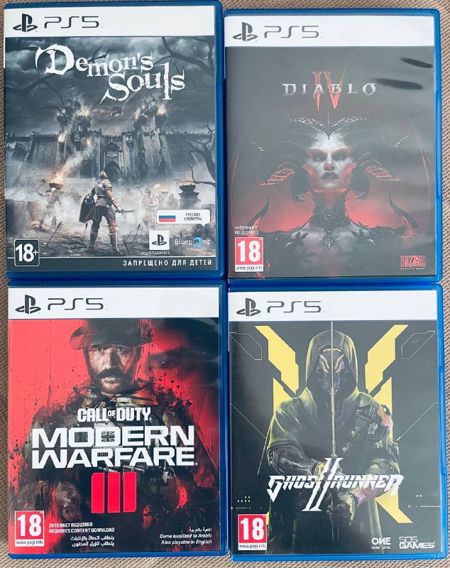 Игры PlayStation 5 Demon's Souls, Ghost Runner 2, Diablo 4, Call of Duty Modern Warfare 3
