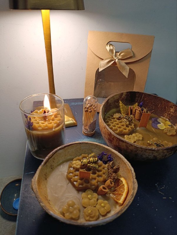 Свечи из натурального пчелиного воска с ароматом