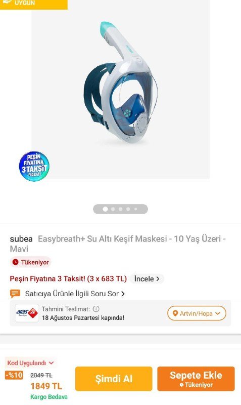 Маска для подводного плавания Decathlon Easybreath 500 4