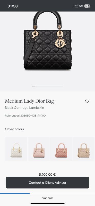 Christian Dior Lady Dior Medium черная сумка 5