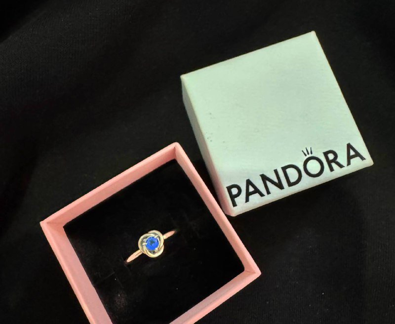 кольцо Pandora с синим камнем размер 54 2